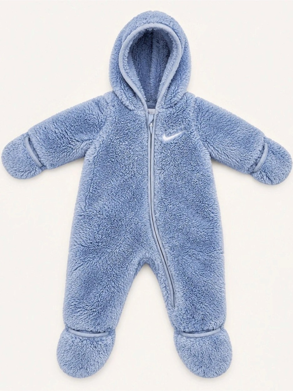 Nike Infant Hooded Sherpa Coverall Blue Baby 6M Footie